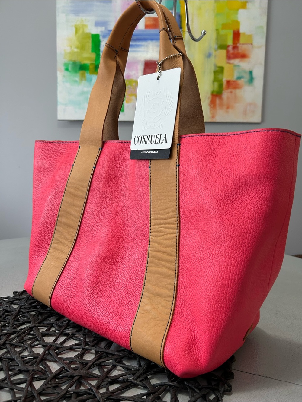 Consuela Marin Bright Pink Leather Carryall - Picture 3 of 14